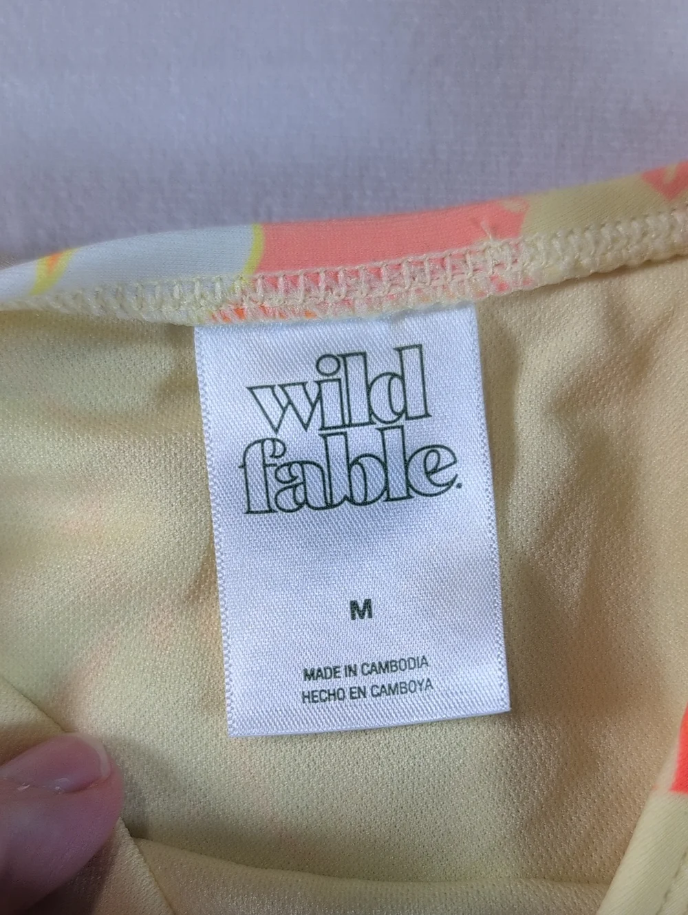 Wild Fable Yellow & Orange Floral Mid Rise Cheeky Bikini Bottom Size Medium